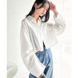 ホワイト | 絶妙なバランスで着映え！マルチwayショート丈ロングワイドスリーブシャツ(ロール… | Classical Elf 