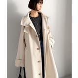 アイボリー | 360度上品魅せ。衿2way比翼スタンドウール調ステンカラーコート(ロング丈) | Classical Elf