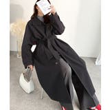 360度上品魅せ。衿2way比翼スタンドウール調ステンカラーコート(ロング丈) | Classical Elf | 詳細画像21