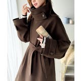 360度上品魅せ。衿2way比翼スタンドウール調ステンカラーコート(ロング丈) | Classical Elf | 詳細画像23