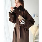 360度上品魅せ。衿2way比翼スタンドウール調ステンカラーコート(ロング丈) | Classical Elf | 詳細画像26