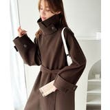 360度上品魅せ。衿2way比翼スタンドウール調ステンカラーコート(ロング丈) | Classical Elf | 詳細画像28