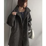 ベーシックとトレンドを両立。MIXシャギー比翼スタンドネックミドル丈コクーンスリ… | Classical Elf  | 詳細画像7 