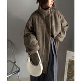 ベーシックとトレンドを両立。MIXシャギー比翼スタンドネックミドル丈コクーンスリ… | Classical Elf  | 詳細画像10 