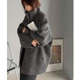 ベーシックとトレンドを両立。MIXシャギー比翼スタンドネックミドル丈コクーンスリ… | Classical Elf  | 詳細画像1 