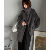 ベーシックとトレンドを両立。MIXシャギー比翼スタンドネックミドル丈コクーンスリ… | Classical Elf  | 詳細画像4 