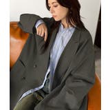 チャコール無地 | きちんと見えるのに、かたくない。袖タックダブルボタンテーラードジャケット（長袖） | Classical Elf 