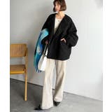 たっぽりコクーンシルエットでちょこっとガーリー見せ。ノーカラーコクーンボアコート… | Classical Elf  | 詳細画像12 