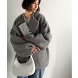 たっぽりコクーンシルエットでちょこっとガーリー見せ。ノーカラーコクーンボアコート… | Classical Elf  | 詳細画像15 