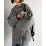 たっぽりコクーンシルエットでちょこっとガーリー見せ。ノーカラーコクーンボアコート… | Classical Elf  | 詳細画像18 