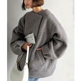 グレー | たっぽりコクーンシルエットでちょこっとガーリー見せ。ノーカラーコクーンボアコート… | Classical Elf 