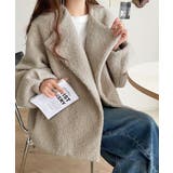 たっぽりコクーンシルエットでちょこっとガーリー見せ。ノーカラーコクーンボアコート… | Classical Elf  | 詳細画像1 