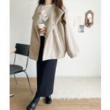 たっぽりコクーンシルエットでちょこっとガーリー見せ。ノーカラーコクーンボアコート… | Classical Elf  | 詳細画像3 