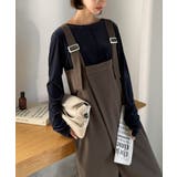 ブラウン | 着回し自在な2way仕様◎デザインベルトラップサロペット(セットアップ可) | Classical Elf