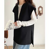 大人の抜け感スタイル◎ディープキーネックベスト(セットアップ可能) | Classical Elf  | 詳細画像9 