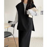 大人の抜け感スタイル◎ディープキーネックベスト(セットアップ可能) | Classical Elf  | 詳細画像10 