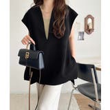 大人の抜け感スタイル◎ディープキーネックベスト(セットアップ可能) | Classical Elf  | 詳細画像13 