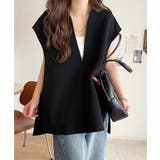 大人の抜け感スタイル◎ディープキーネックベスト(セットアップ可能) | Classical Elf  | 詳細画像19 