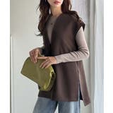 大人の抜け感スタイル◎ディープキーネックベスト(セットアップ可能) | Classical Elf  | 詳細画像22 