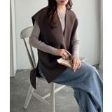 大人の抜け感スタイル◎ディープキーネックベスト(セットアップ可能) | Classical Elf  | 詳細画像23 