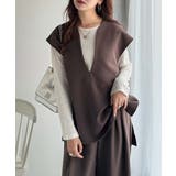 大人の抜け感スタイル◎ディープキーネックベスト(セットアップ可能) | Classical Elf  | 詳細画像29 