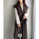 大人の抜け感スタイル◎ディープキーネックベスト(セットアップ可能) | Classical Elf  | 詳細画像30 