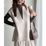 大人の抜け感スタイル◎ディープキーネックベスト(セットアップ可能) | Classical Elf  | 詳細画像5 