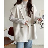 秋コーデの入り口にぴったりの一品。テーラードダブルジレベスト(セットアップ可能) | Classical Elf  | 詳細画像7 