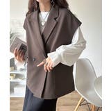 秋コーデの入り口にぴったりの一品。テーラードダブルジレベスト(セットアップ可能) | Classical Elf  | 詳細画像26 