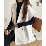 秋コーデの入り口にぴったりの一品。テーラードダブルジレベスト(セットアップ可能) | Classical Elf  | 詳細画像2 