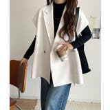 秋コーデの入り口にぴったりの一品。テーラードダブルジレベスト(セットアップ可能) | Classical Elf  | 詳細画像3 