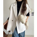 秋コーデの入り口にぴったりの一品。テーラードダブルジレベスト(セットアップ可能) | Classical Elf  | 詳細画像4 