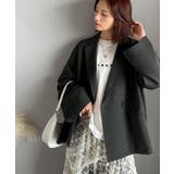 チャコール | 【セットアップ可】自由自在に楽しめる。美シルエットテーラードダブルジャケット | Classical Elf 