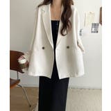 【セットアップ可】自由自在に楽しめる。美シルエットテーラードダブルジャケット | Classical Elf  | 詳細画像3 