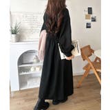 ふんだんなドレープでゆったり体型カバー。ぽわん袖 ウエストタックワンピース(長袖… | Classical Elf | 詳細画像6