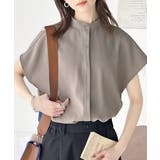 着まわし万能な大人トップス。比翼バンドカラーフレンチスリーブシャツ | Classical Elf  | 詳細画像12 