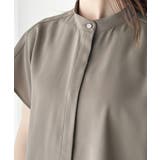 着まわし万能な大人トップス。比翼バンドカラーフレンチスリーブシャツ | Classical Elf  | 詳細画像17 