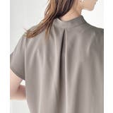 着まわし万能な大人トップス。比翼バンドカラーフレンチスリーブシャツ | Classical Elf  | 詳細画像19 