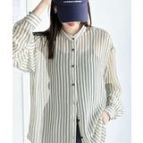 ブラック | 【冷房・ 紫外線・日焼け対策】コーデに抜け感を演出。シアーストライプシャツ | Classical Elf