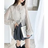モカ | 【冷房・ 紫外線・日焼け対策】コーデに抜け感を演出。シアーストライプシャツ | Classical Elf