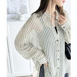 【冷房・ 紫外線・日焼け対策】コーデに抜け感を演出。シアーストライプシャツ | Classical Elf | 詳細画像1