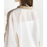 レトロ配色が今っぽ！胸刺繍配色シアー裾ドロストVネックプルオーバー | Classical Elf  | 詳細画像18 