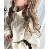 アイボリー | 大人カジュアル。ワンポイント胸刺繍入りフリース×キルトハーフジッププルオーバー | Classical Elf