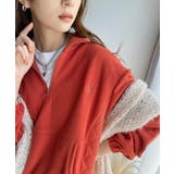 オレンジ | 大人カジュアル。ワンポイント胸刺繍入りフリース×キルトハーフジッププルオーバー | Classical Elf