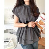 ブラック×チャコール | 大人カジュアルに活躍。前後2wayサッカー素材アシンメトリーティアードフリルプル… | Classical Elf 