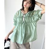 高級感漂う春夏の必需品!前後2WAYギャザーリボンシアーブラウス(半袖) | Classical Elf | 詳細画像25