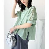 高級感漂う春夏の必需品!前後2WAYギャザーリボンシアーブラウス(半袖) | Classical Elf | 詳細画像30
