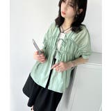 高級感漂う春夏の必需品!前後2WAYギャザーリボンシアーブラウス(半袖) | Classical Elf | 詳細画像32