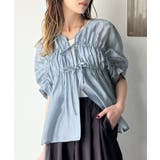 高級感漂う春夏の必需品!前後2WAYギャザーリボンシアーブラウス(半袖) | Classical Elf | 詳細画像39