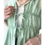 高級感漂う春夏の必需品!前後2WAYギャザーリボンシアーブラウス(半袖) | Classical Elf | 詳細画像50